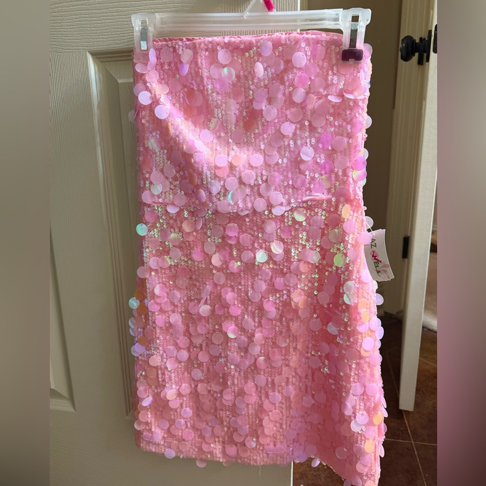 Pink sequin boutique mini dress